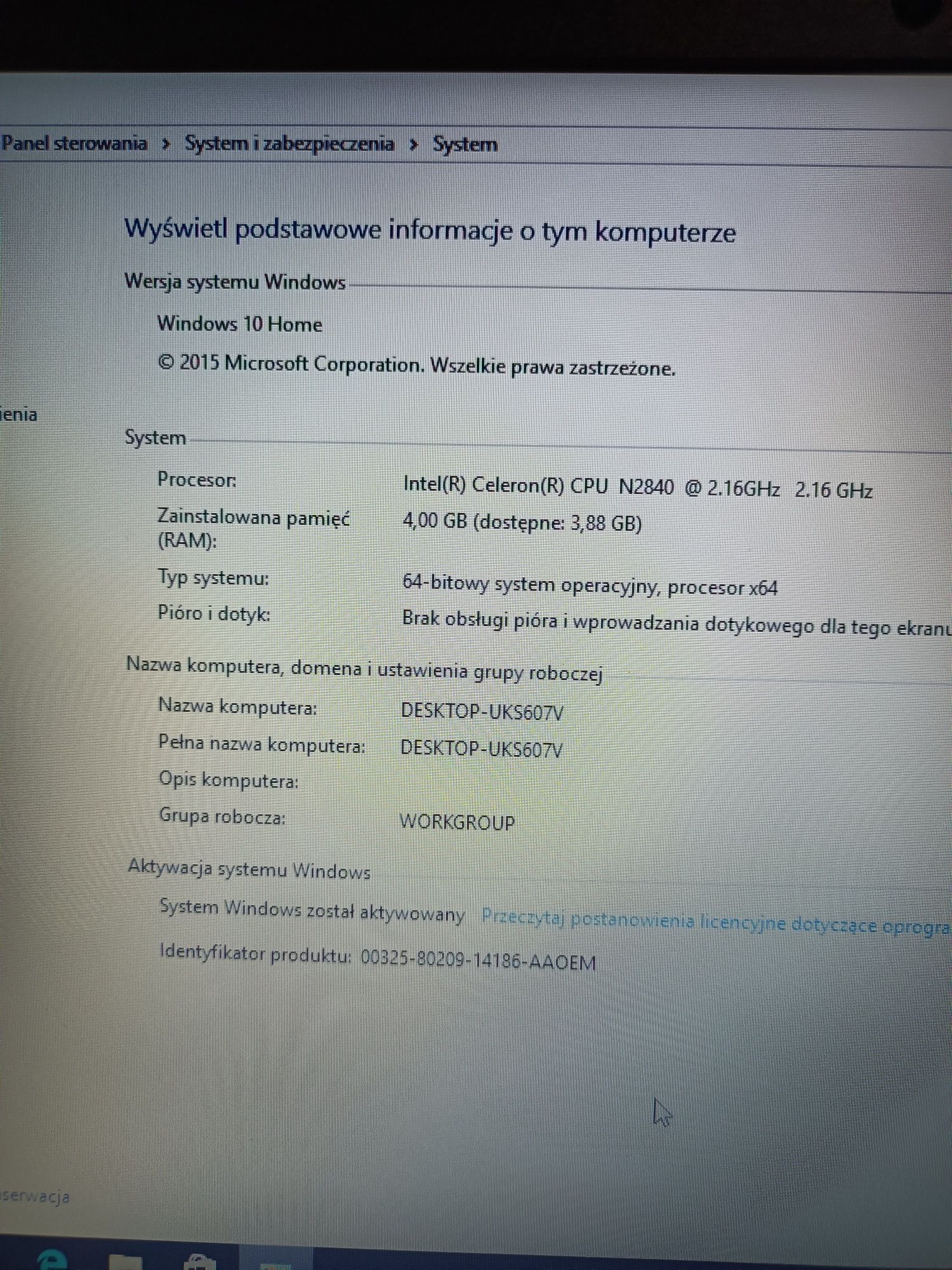 Laptop Lenovo Ideapad 100-15IBY