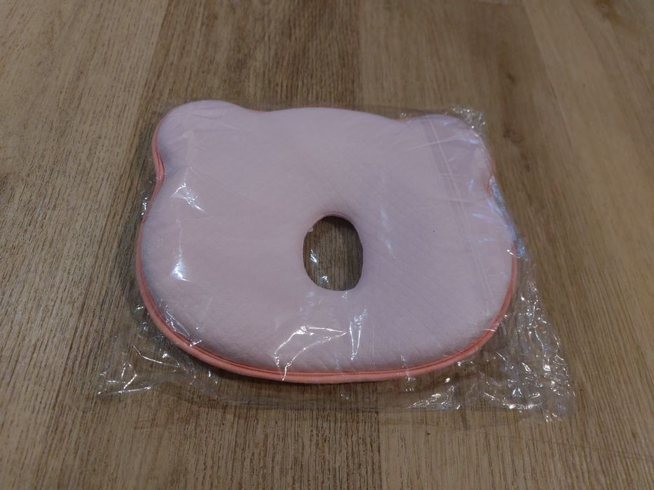 Poduszka ortopedyczna dla niemowląt – różowa, w kształcie misia