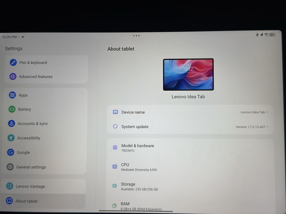 Lenovo idea tab with tab pen 3 day old