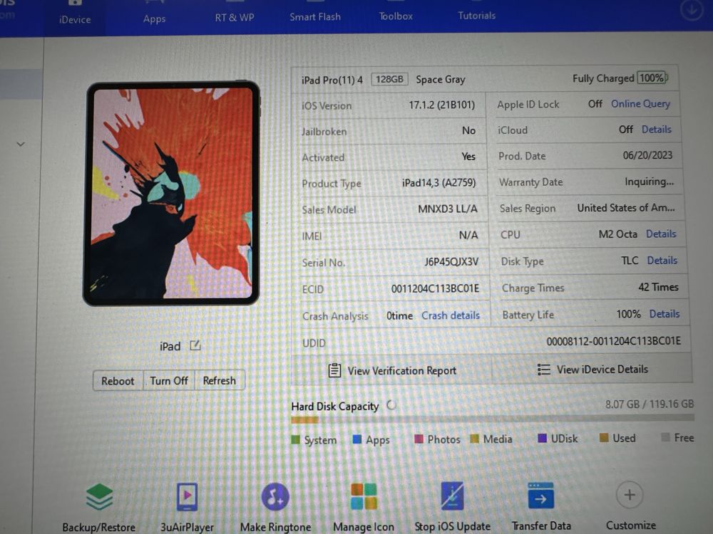 2022 ipad Pro M2 128Gb