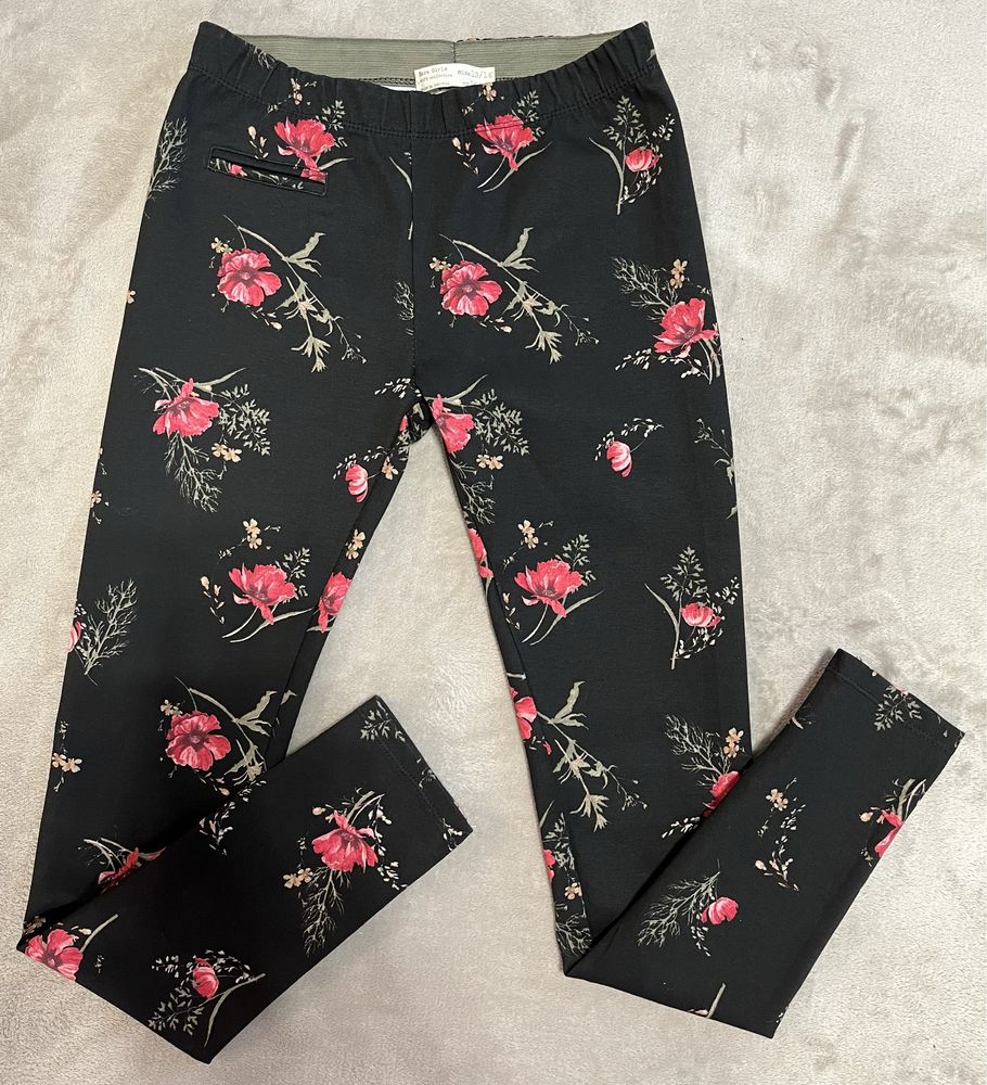 Eleganckie legginsy w kwiaty Zara rozmiar 164