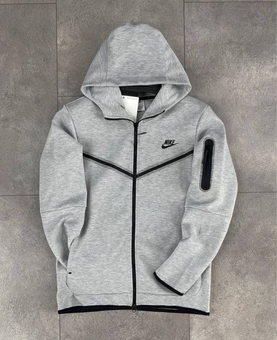 Кофта сіра Nike Tech Fleece/зіп кофта найк теч флис/nike tech