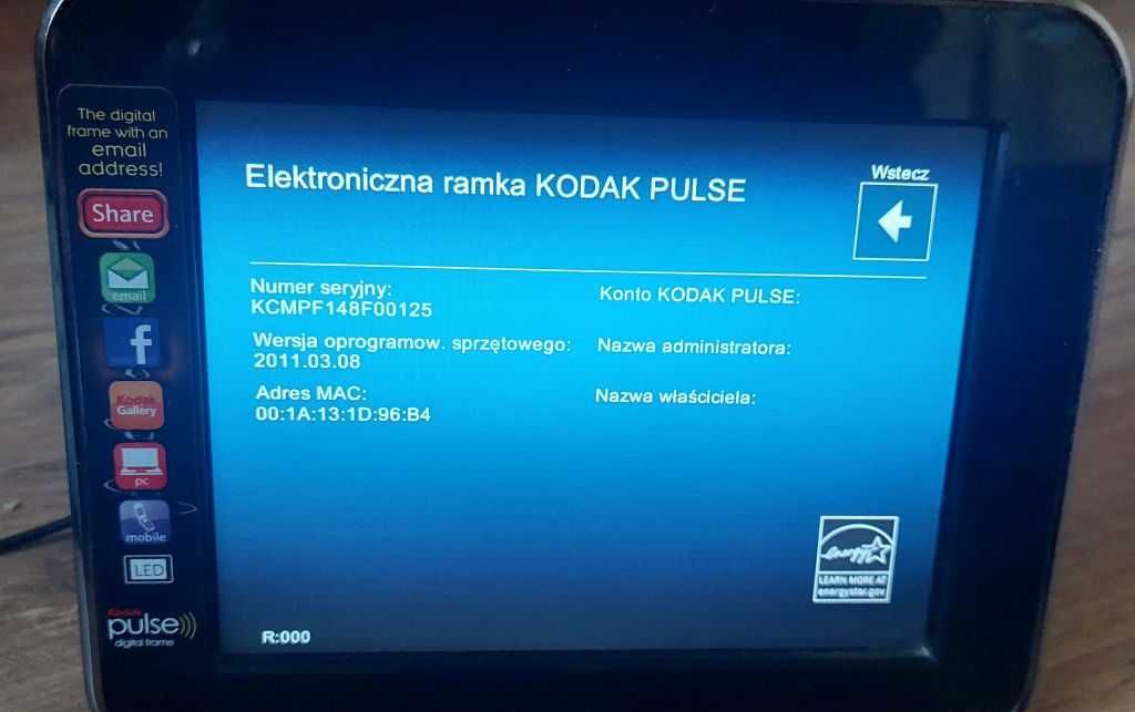 Cyfrowa ramka na zdjęcia Kodak Pulse