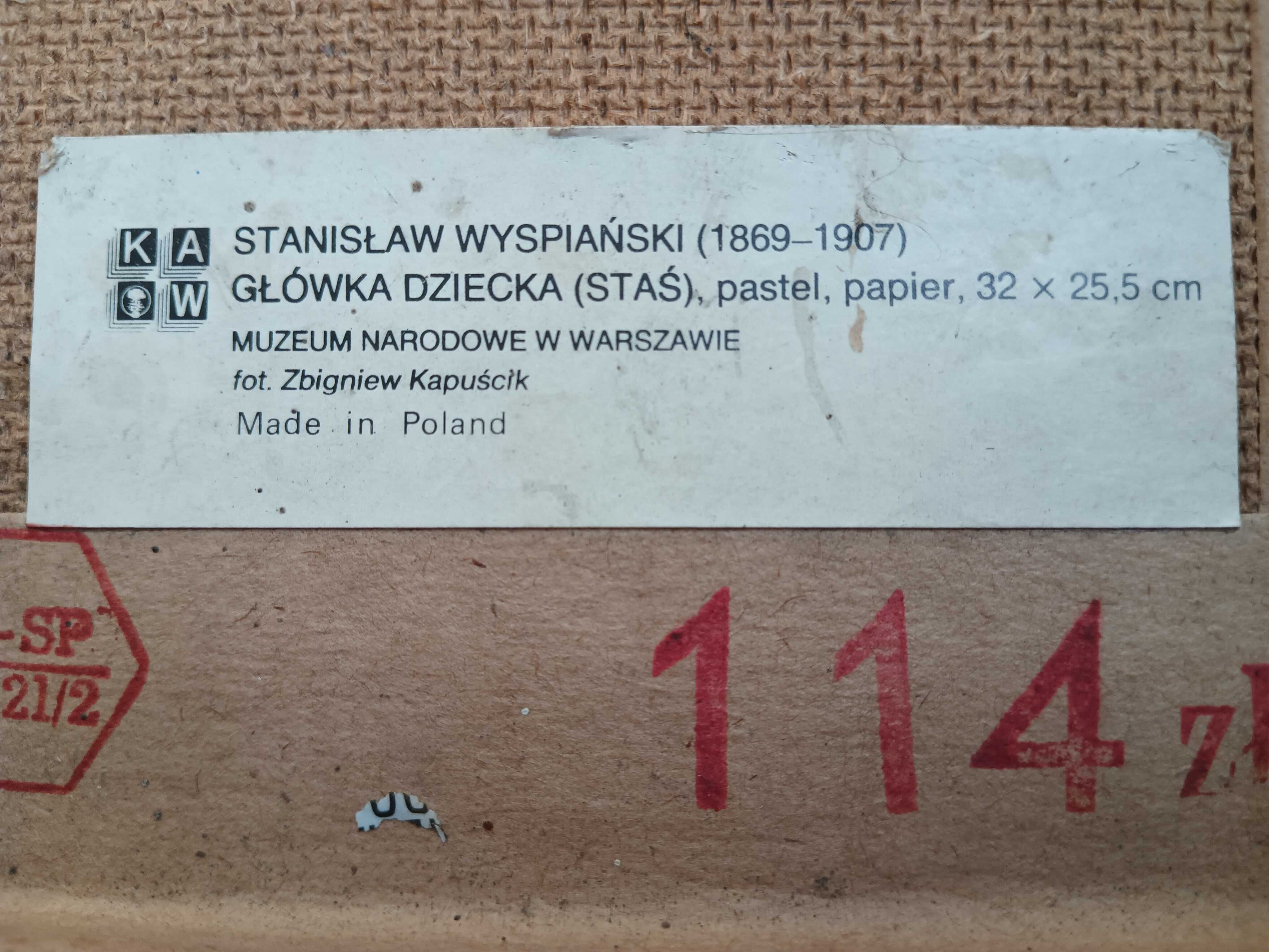 Z. Kapuścik stara fotografia obrazu St Wyspiańskiego "Główka dziecka"