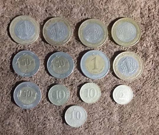 Монеты, Турции 13 штук