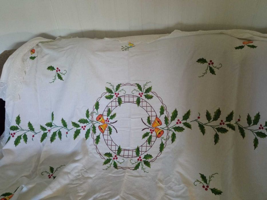 Toalha de Natal- Bordado ponto cruz