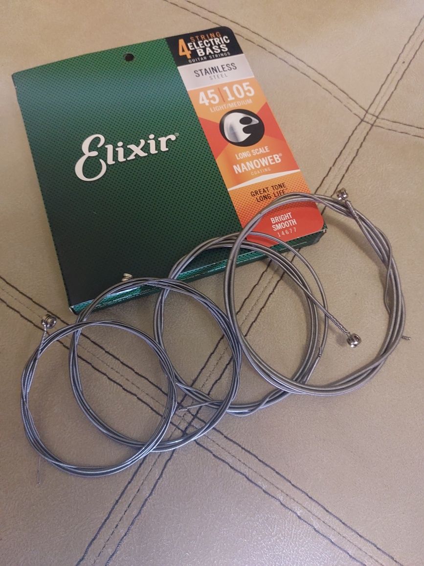 Басові струни Elixir 45-105 Stainless Steel б/в оригінал