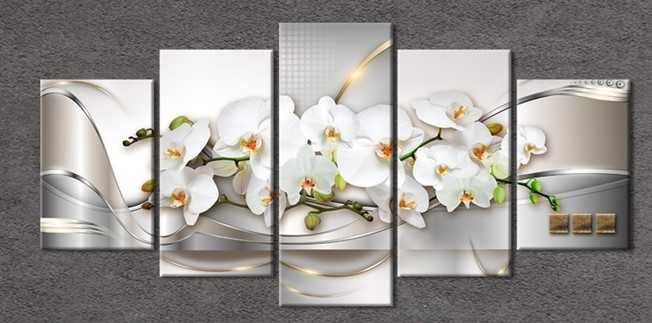 Obraz kwiaty Orchidea 5 cz. 200x100cm