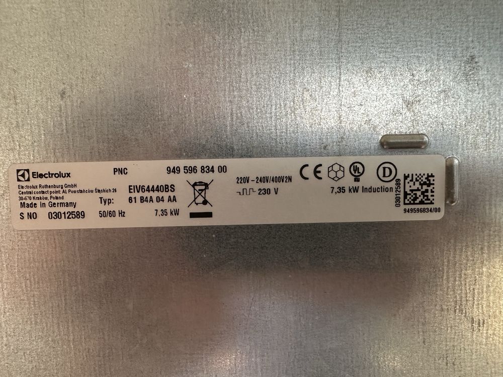 Płyta indukcyjna Electrolux EIV64440BS