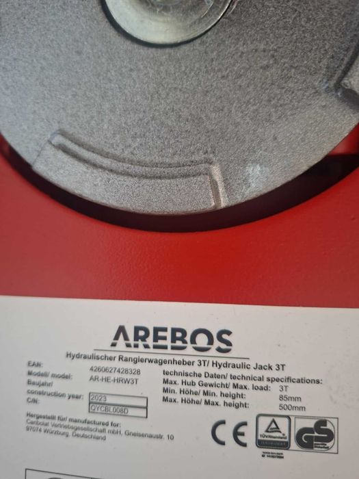 Podnosnik hydrauliczny 3t Arebos