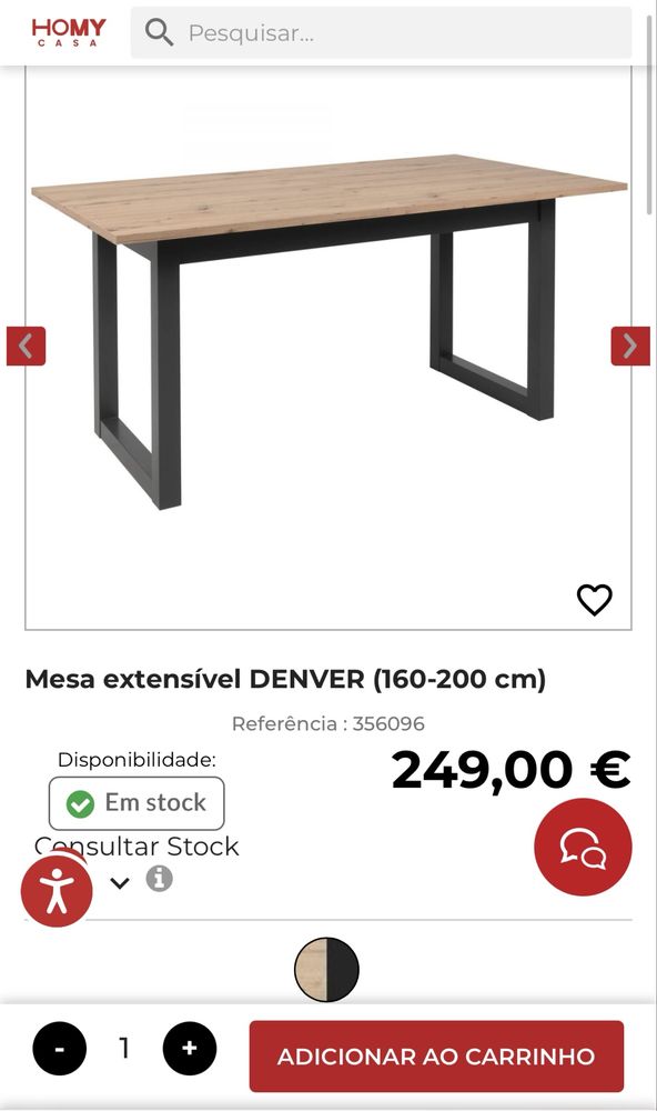 Mesa de jantar extensível