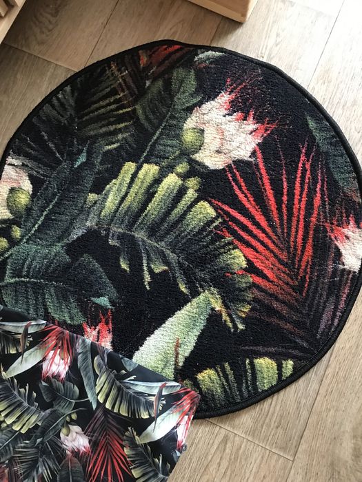 Komplet tropikalny monstera liscie kwiaty rajskie protea dywanik podus