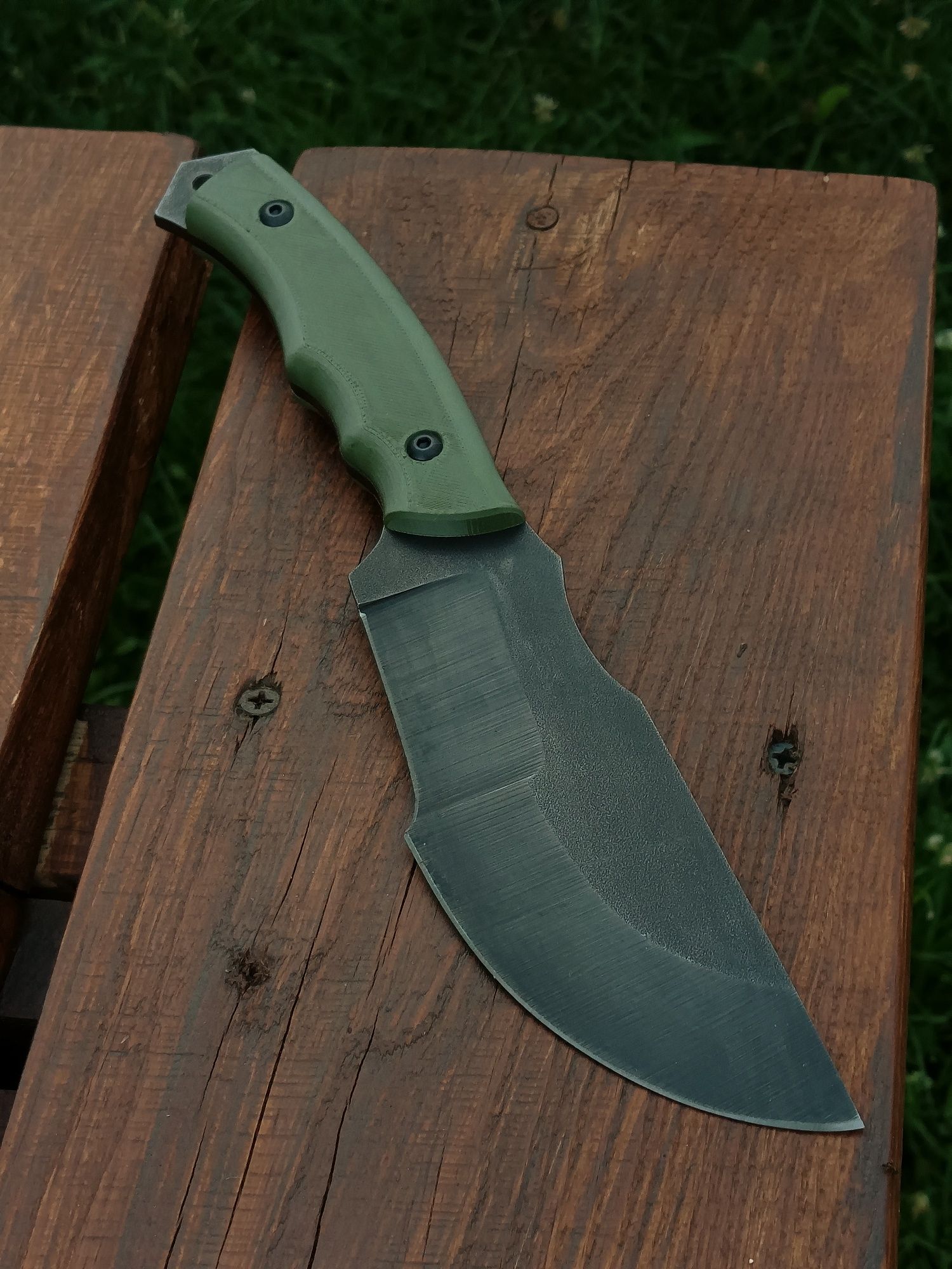 Tracker Olive Military Custom Nóż Ręcznie Robiony Knifemaking Polska