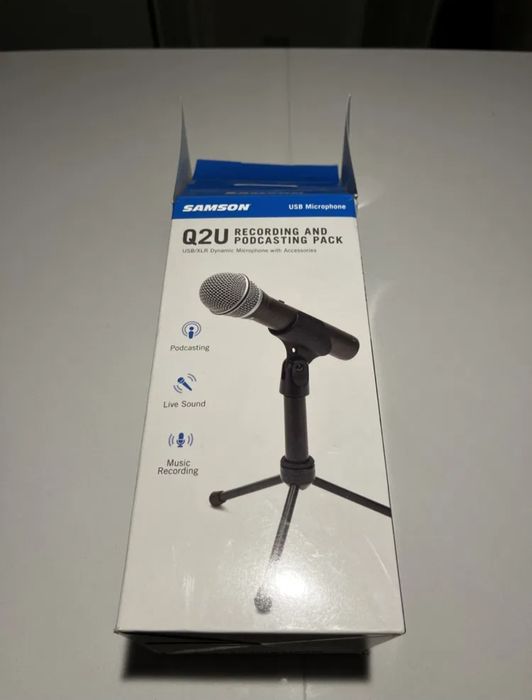 Samson Q2U podcast microfone + Braço de mesa