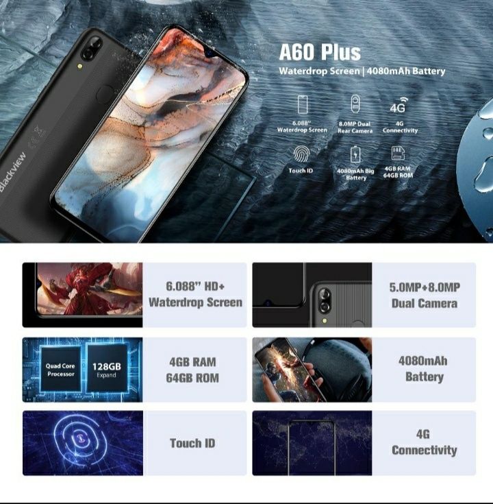 Blackview A60 Plus 4GB/64GB (Usado mas como novo)
