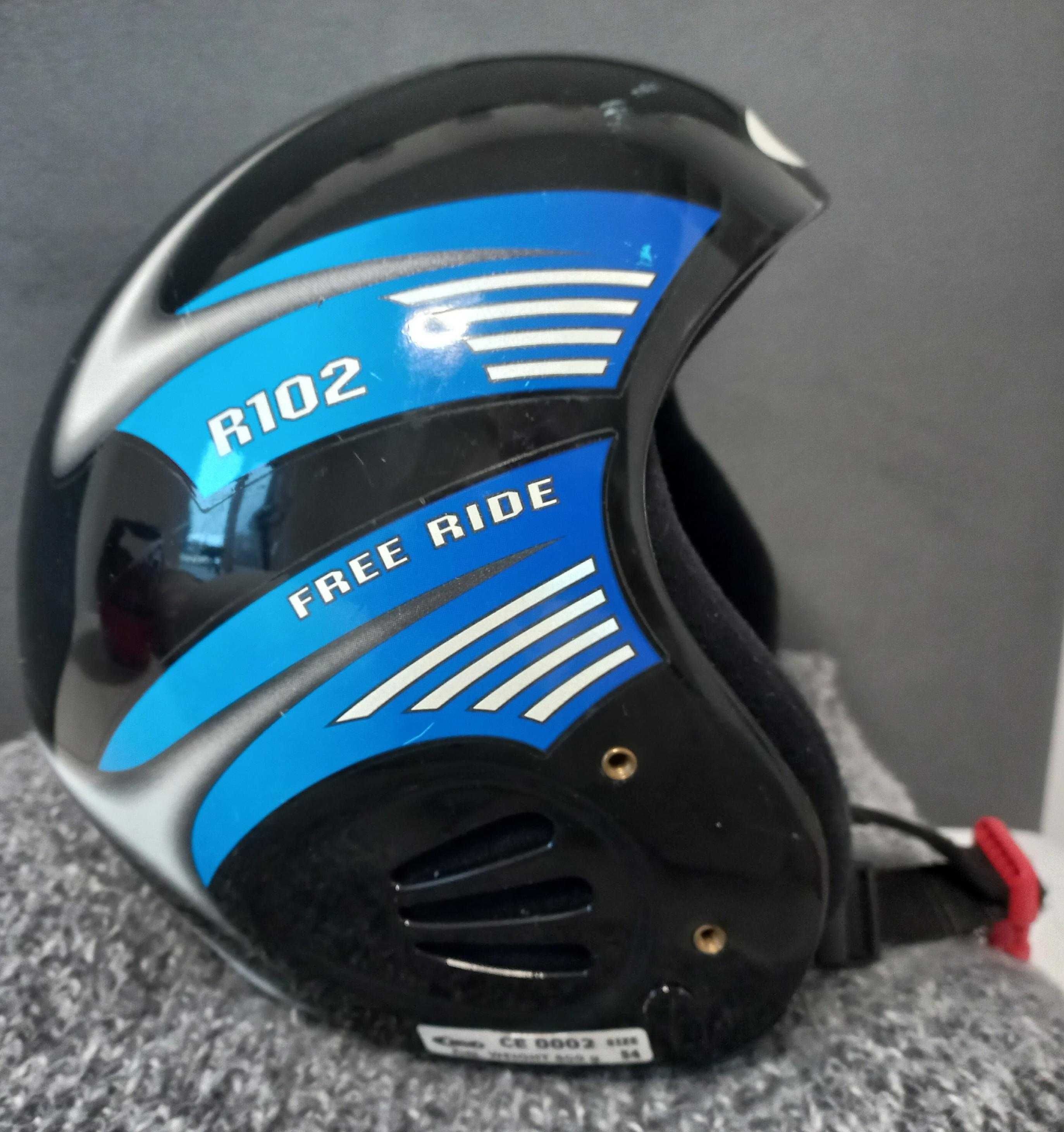 Kask narciarski włoski REM R102 dla dziecka rozmiar 54 plus kominiarka