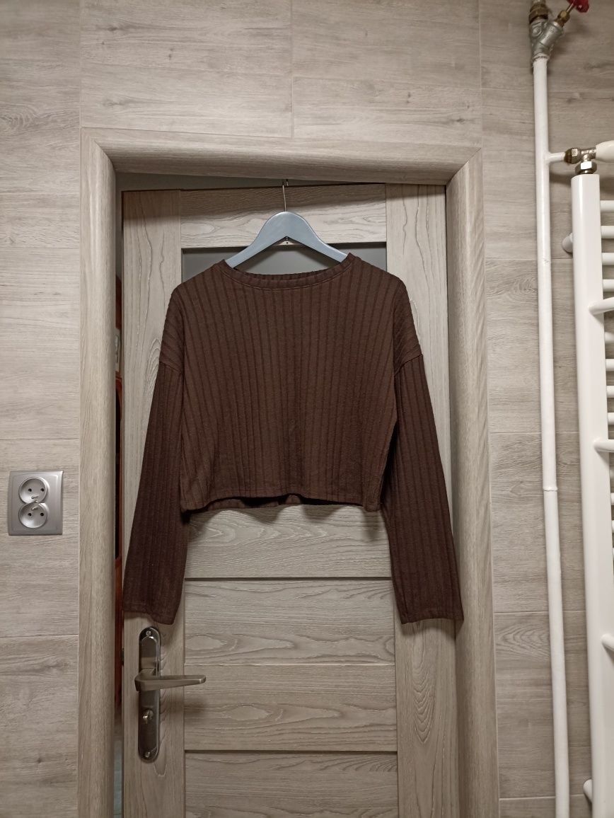 Komplet zestaw set spódnica midi sweter rozcięcie prążek hit Sinsay