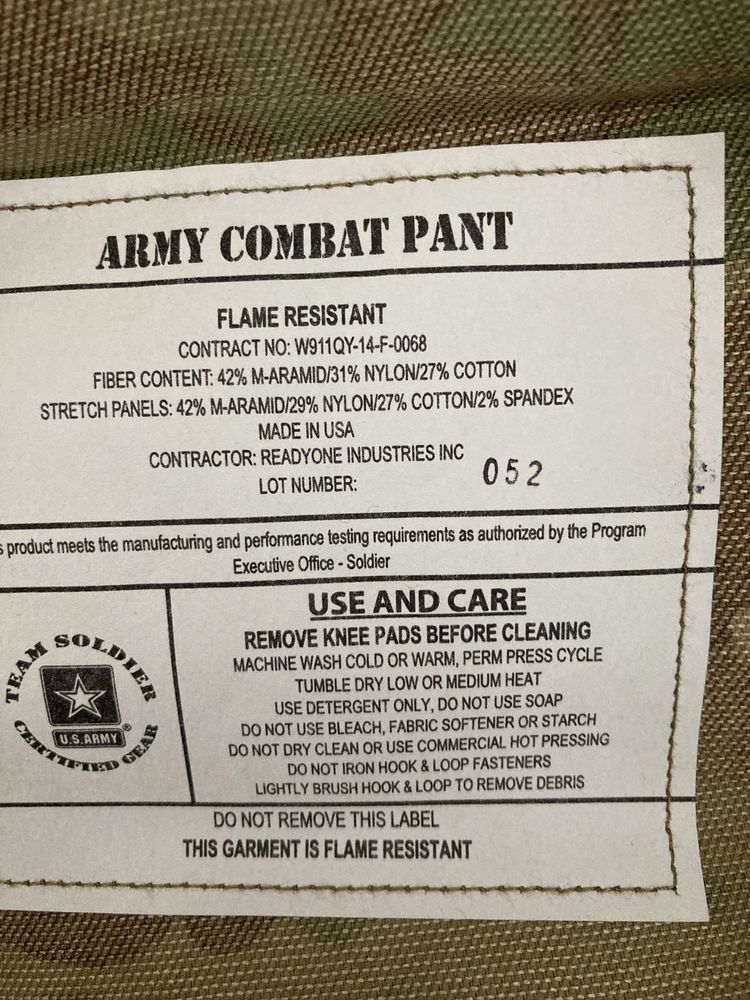 Бойові штани Army FR OCP Multicam Combat Pants S M L XL