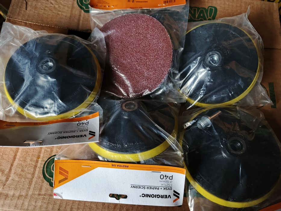 Dysk + papier ścierny 150 mm 5 szt. P40 7 kompletów