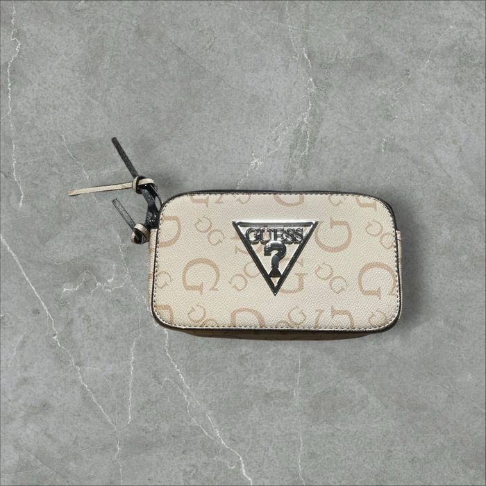 Torebka Nerka Guess Kremowa z Czarnym Pasem - Nowa z Metką