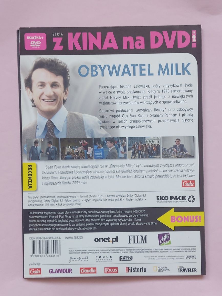 Płyta DVD Film OBYWATEL MILK 2008rok biografia