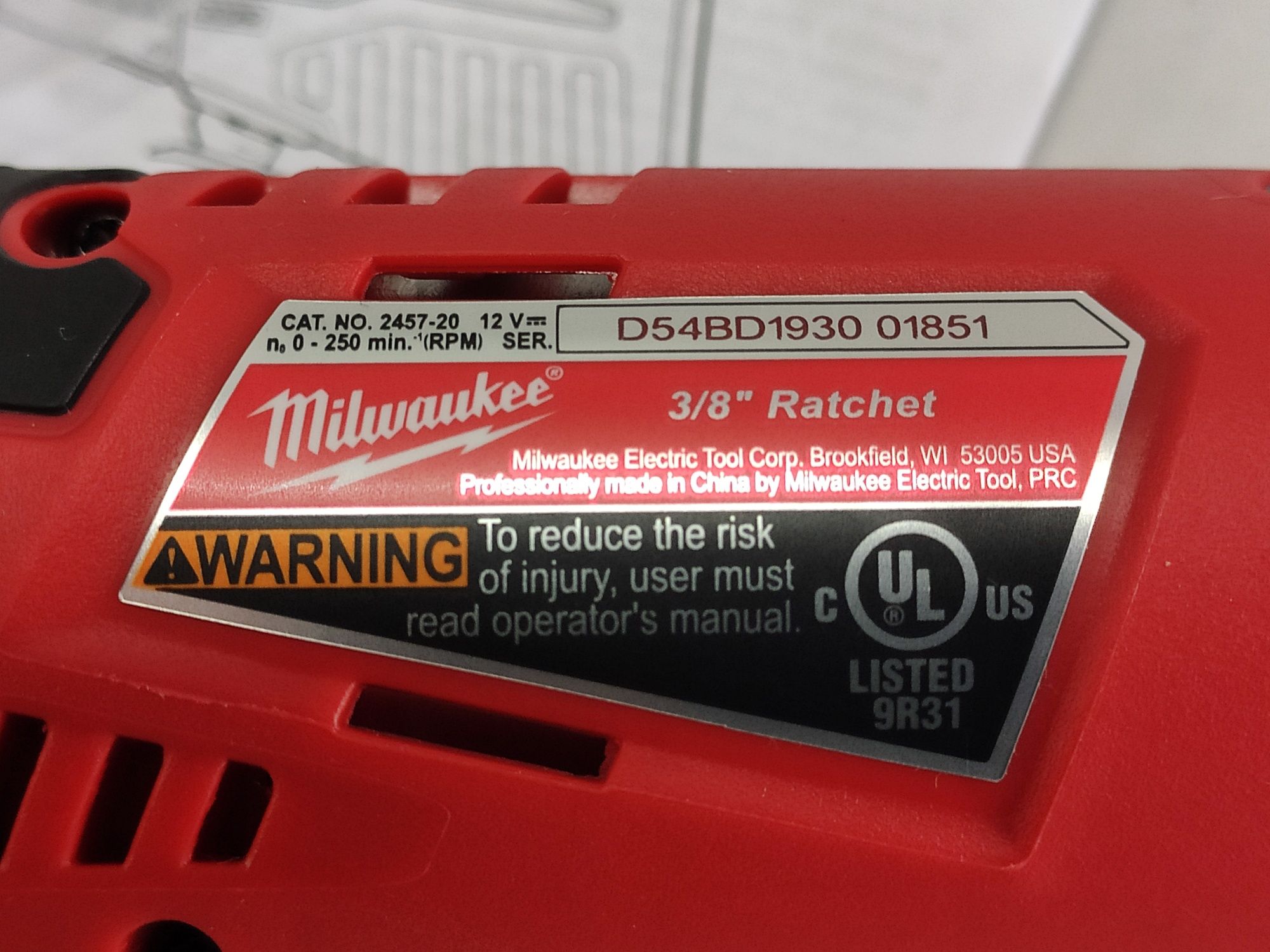 Milwaukee M12 2457-20 кутовий гайковерт 3/8" Оригінал США