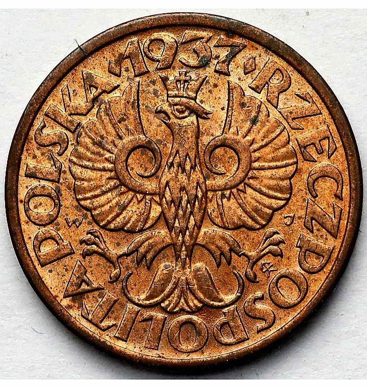 Moneta obiegowa II RP 1gr 1937r
