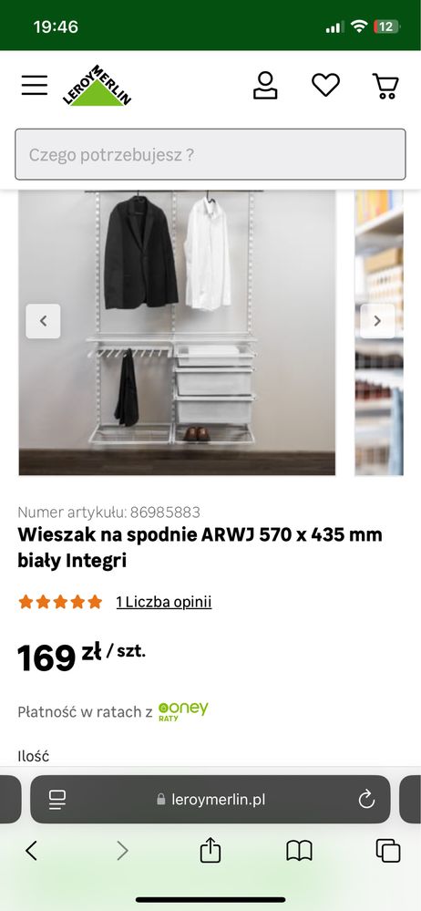 Wieszak na spodnie Integri