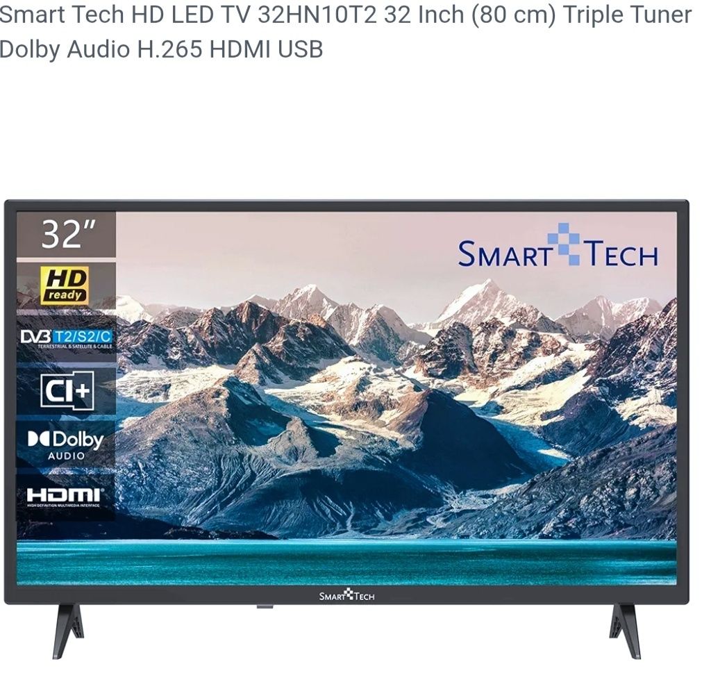 Televisão LED 32" SmartTech HD | Caixa Original + Comando | 100€