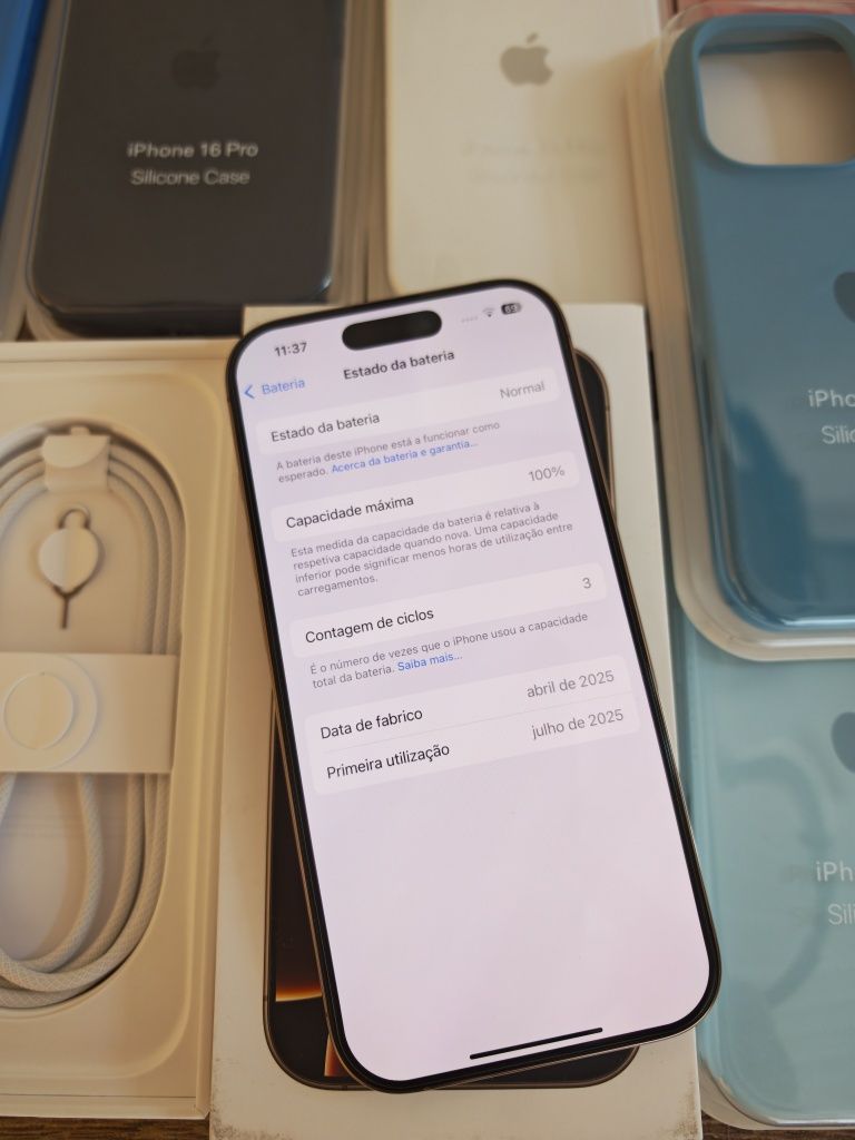 iPhone 16 Pro 6.2" 128GB Sierra Titanium (Seminovo) C/Garantia Acei