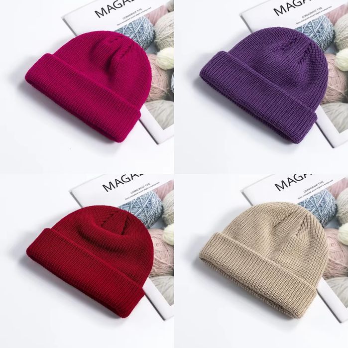 Коротка я шапка міні mini біні beanie докерка укороченая до ушей вух