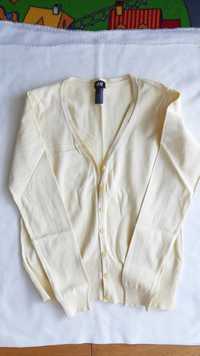 Sweter jasnożółty kardigan H&M 38/M