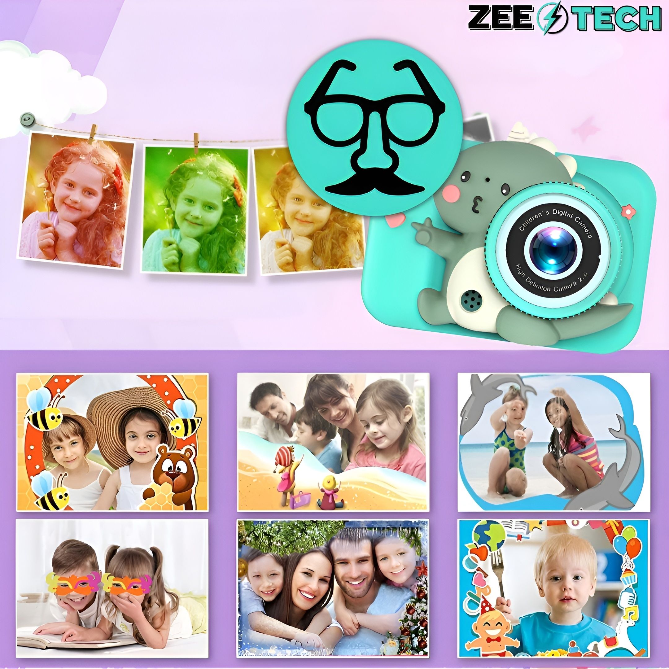 Aparat Cyfrowy Fotograficzny Dla Dzieci 40Mpx Kamera Gry + Karta 32Gb