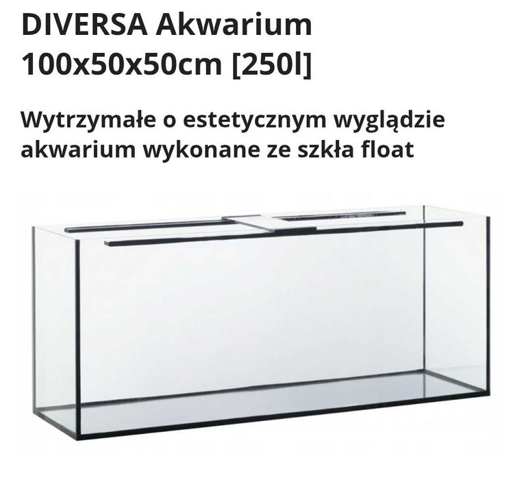 Akwarium Diversa 250l, nowe, 100/50/50 oryginalnie zapakowane
