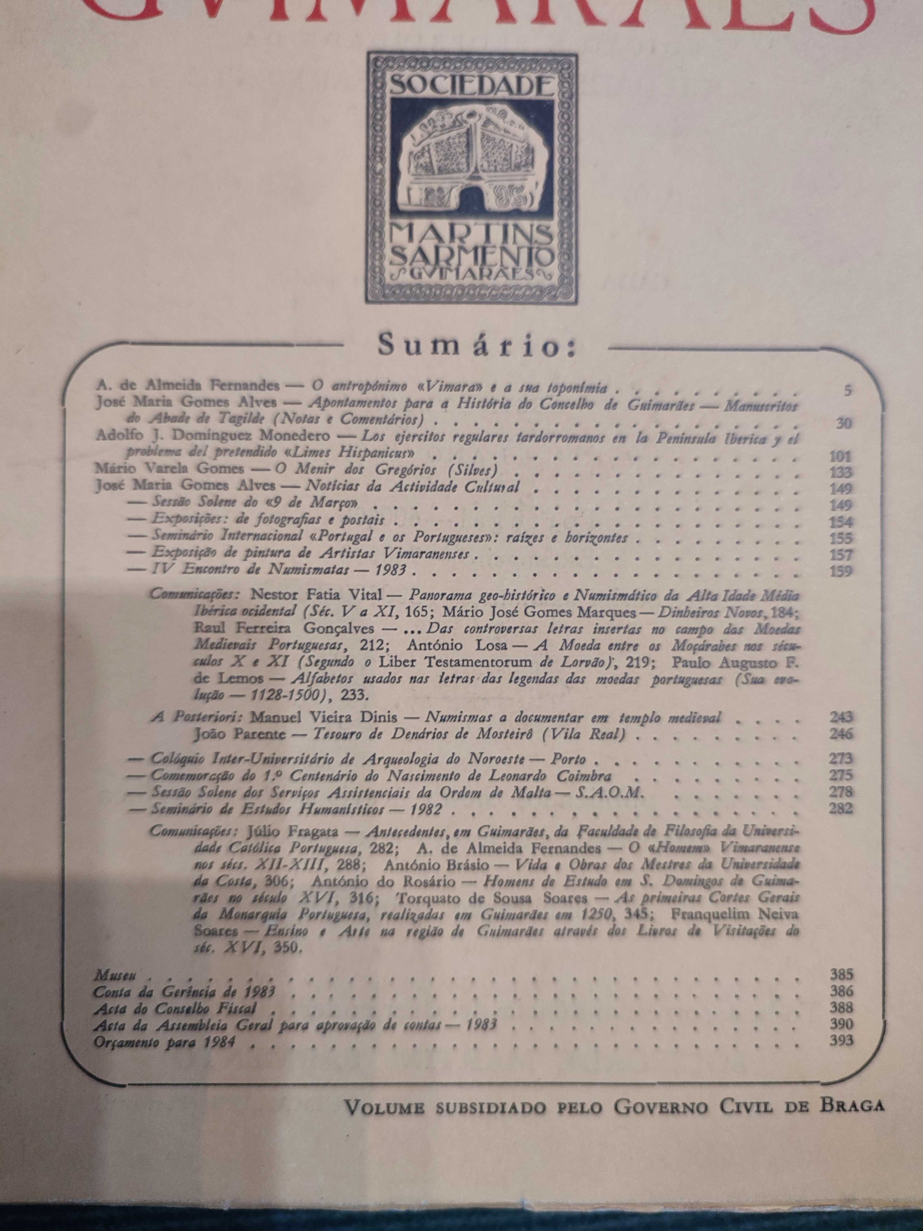 Revista de Guimarães - Vols de 1979 e 1983
