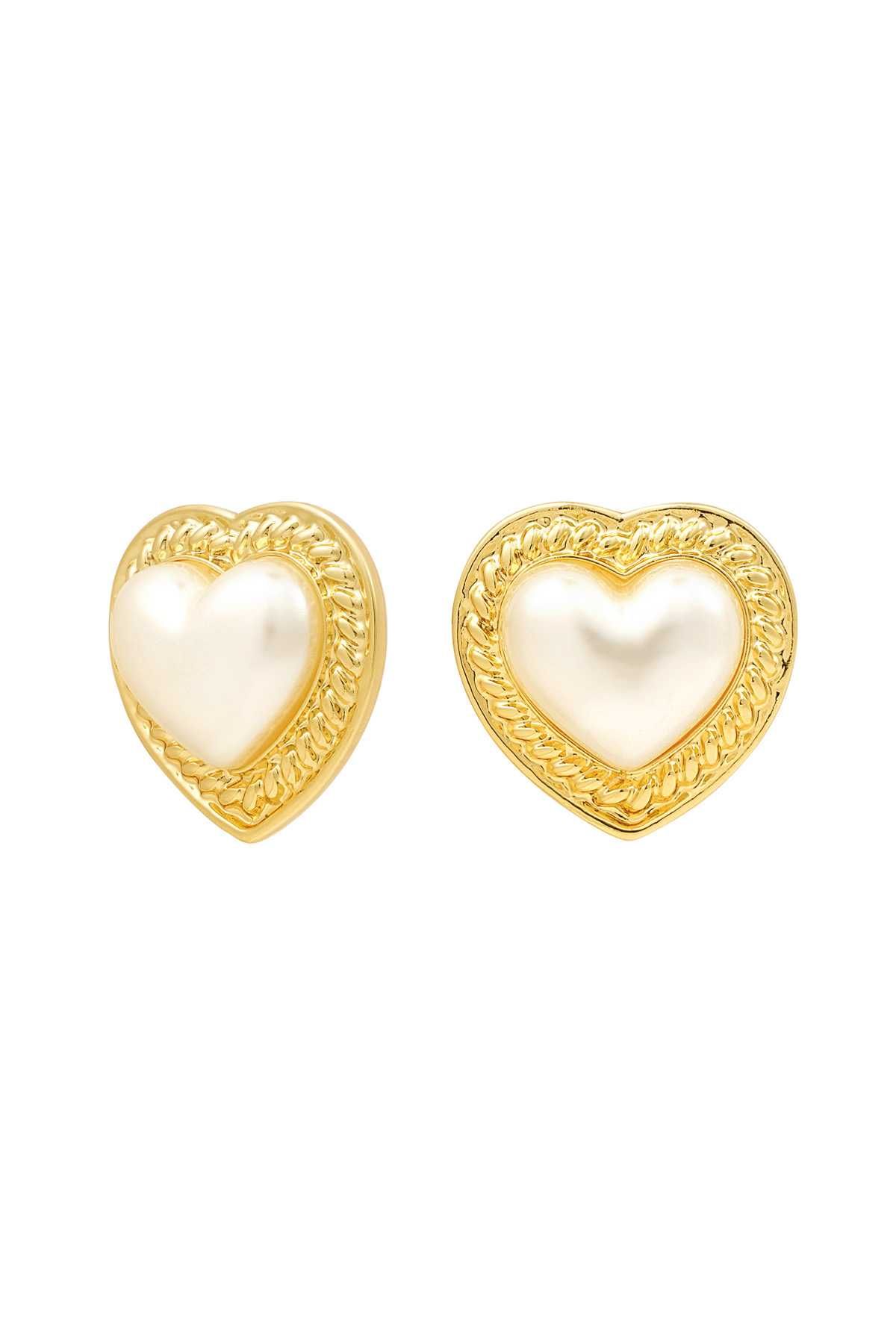 Brincos Coração Dourado com Pérola – Para um Visual que Enamora!