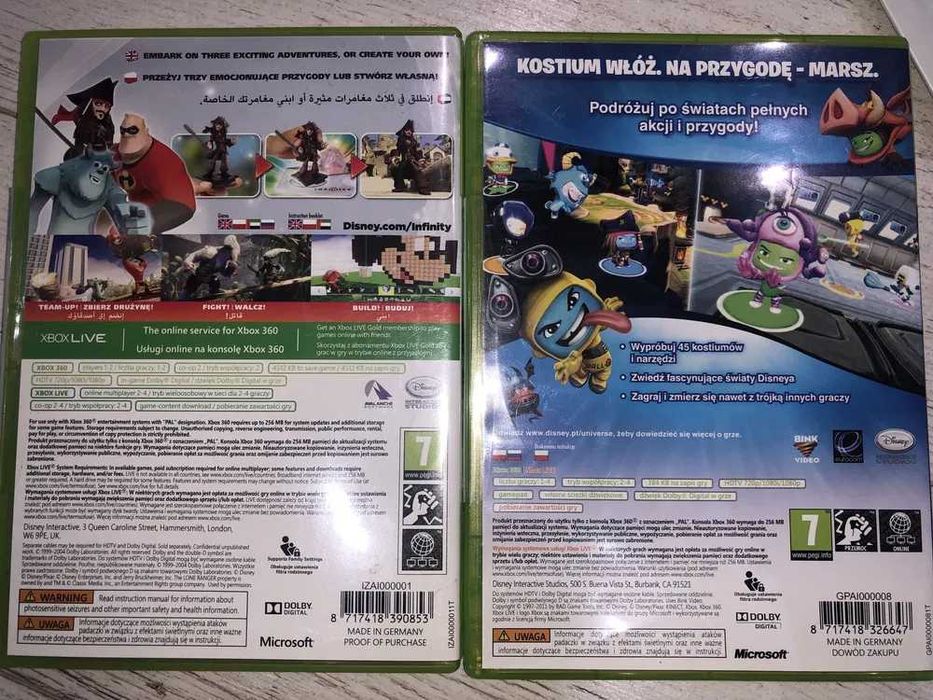 Zestaw 2 gier Xbox 360 Disney Universe + Disney Infinity + dodatki
