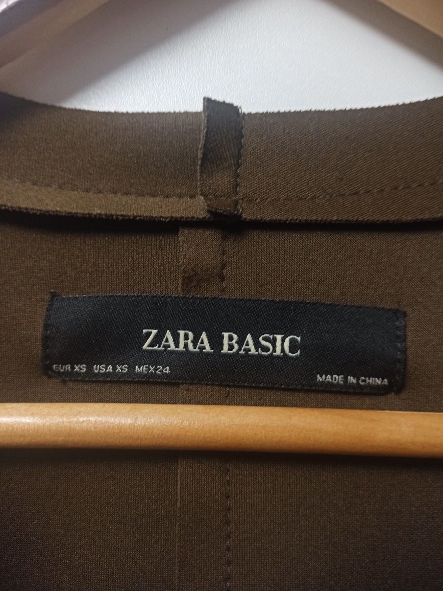 Żakiet, marynarka damska, Zara, zamszowa, skóra, XS, wiązana