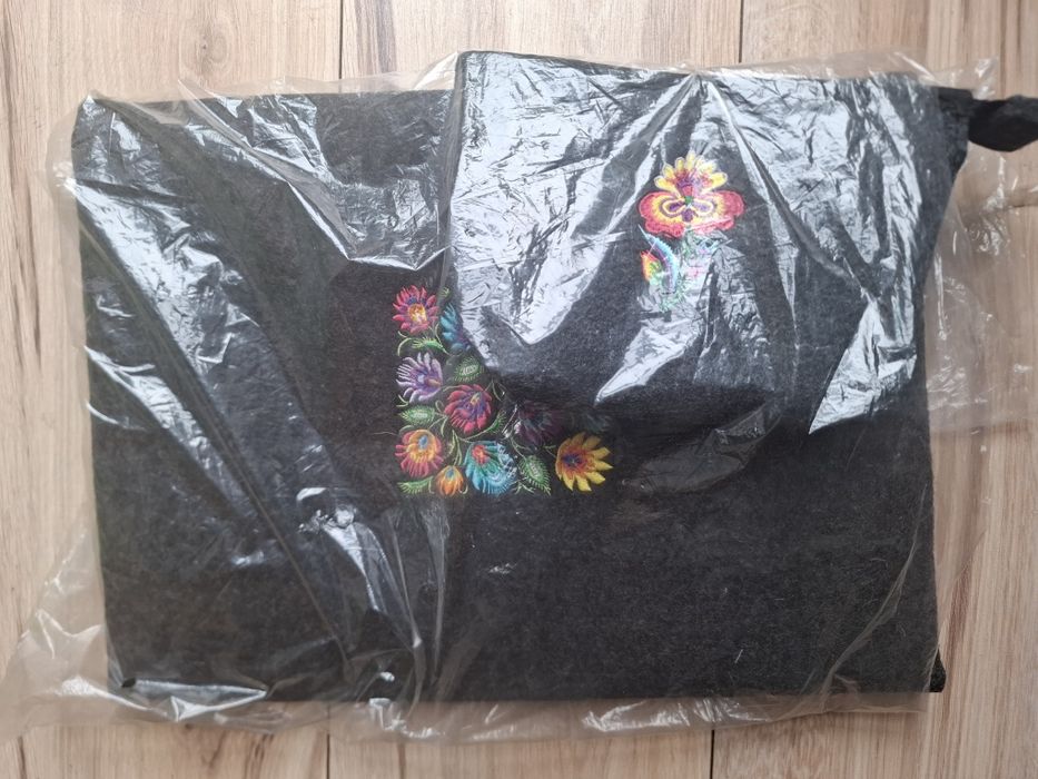Etui na laptop folk NOWE+ saszetka filc filcowe etui łowickie