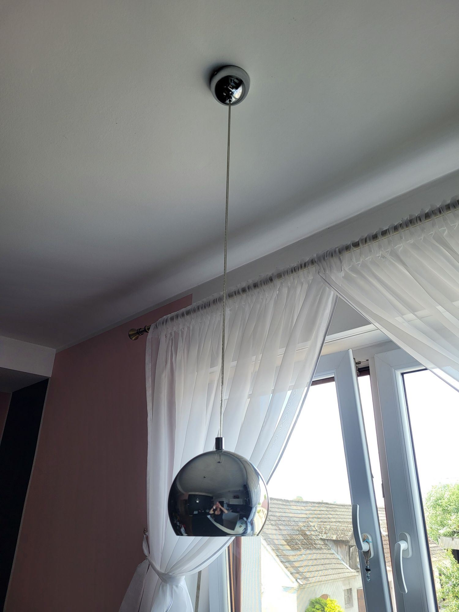 Lampy kule chrom zestaw salon+kuchnia