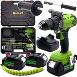 Wiertarko wkrętarka akumulatorowa z udarem Mocna Procraft 2x4 Ah