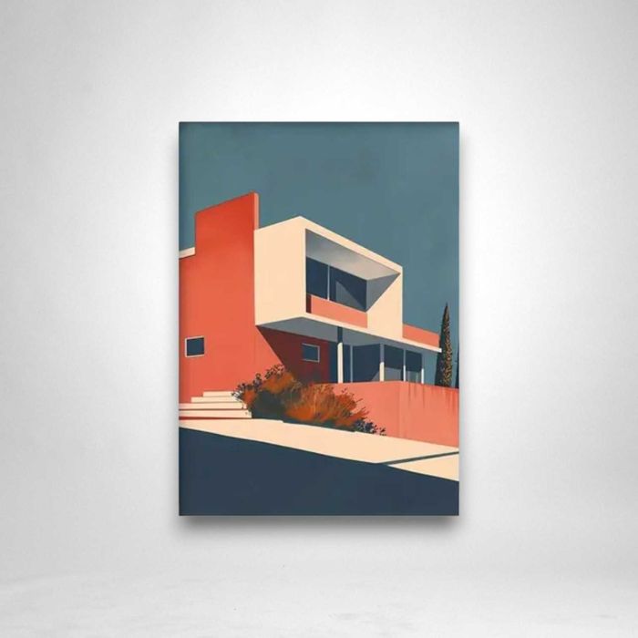 Plakat jak obraz 50x70cm | na płótnie bez ramy grafika | Mid-Century