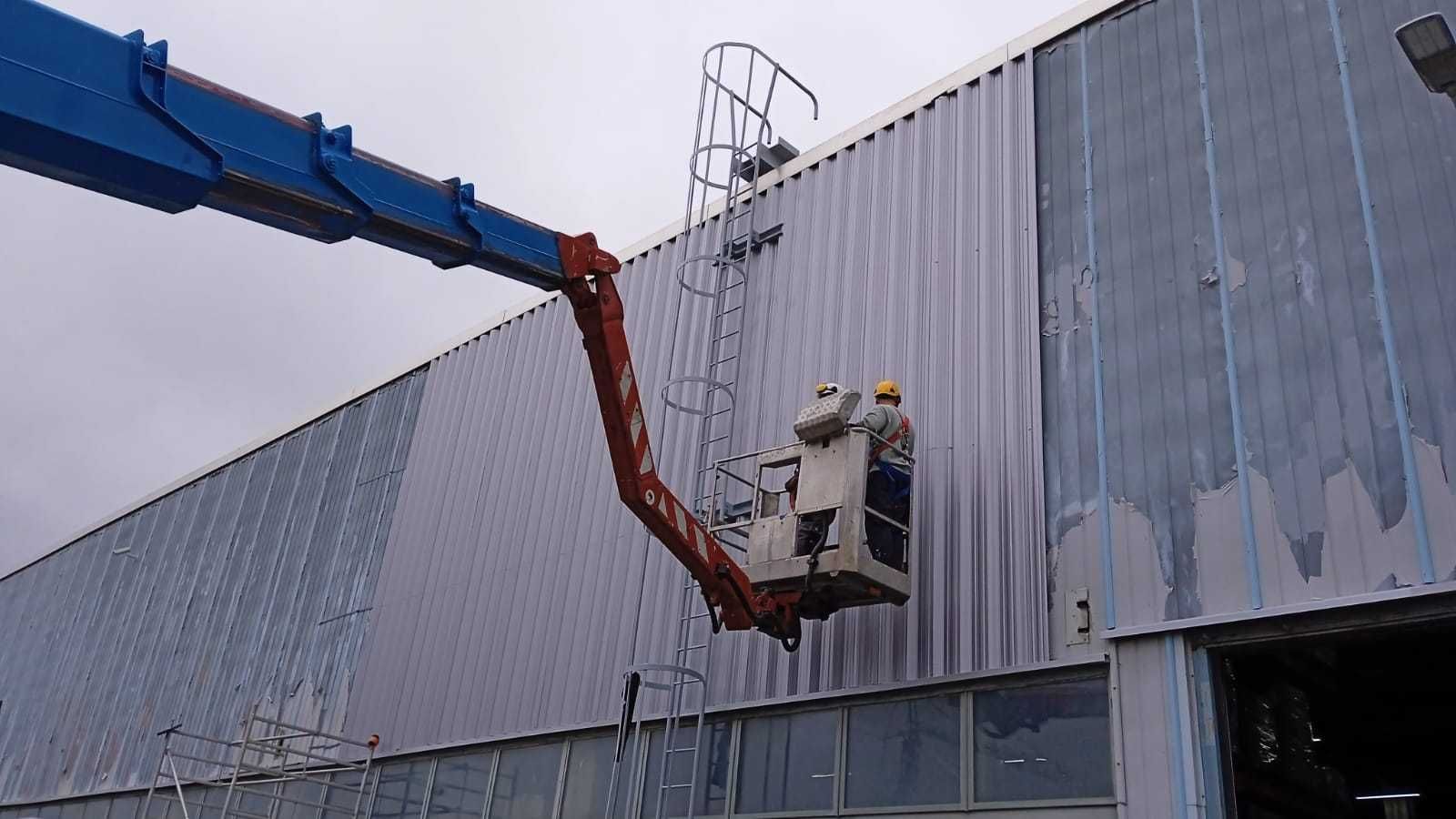 Usługi podnośnikiem koszowym z obsługą operatora, wys. robocza 27m.