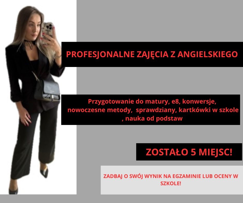 Korepetycje z angielskiego, matura, egzamin ósmoklasisty, konwersacje