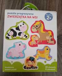 Zestaw dla dzieci 2 3 lata puzzle zwierzątka na wsi Myszka Miki Pizza