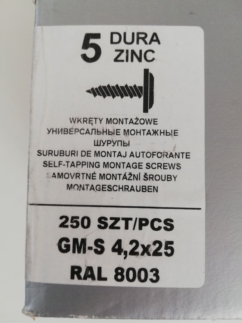 Wkręty montażowe 4 2x25 złoty dąb ral 8003