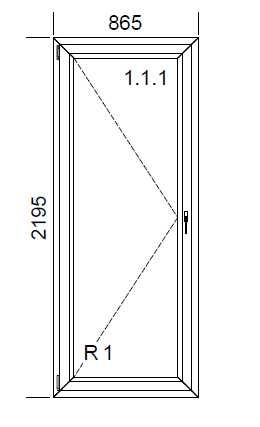 Drzwi balkonowe PCV nowe 865 x 2195