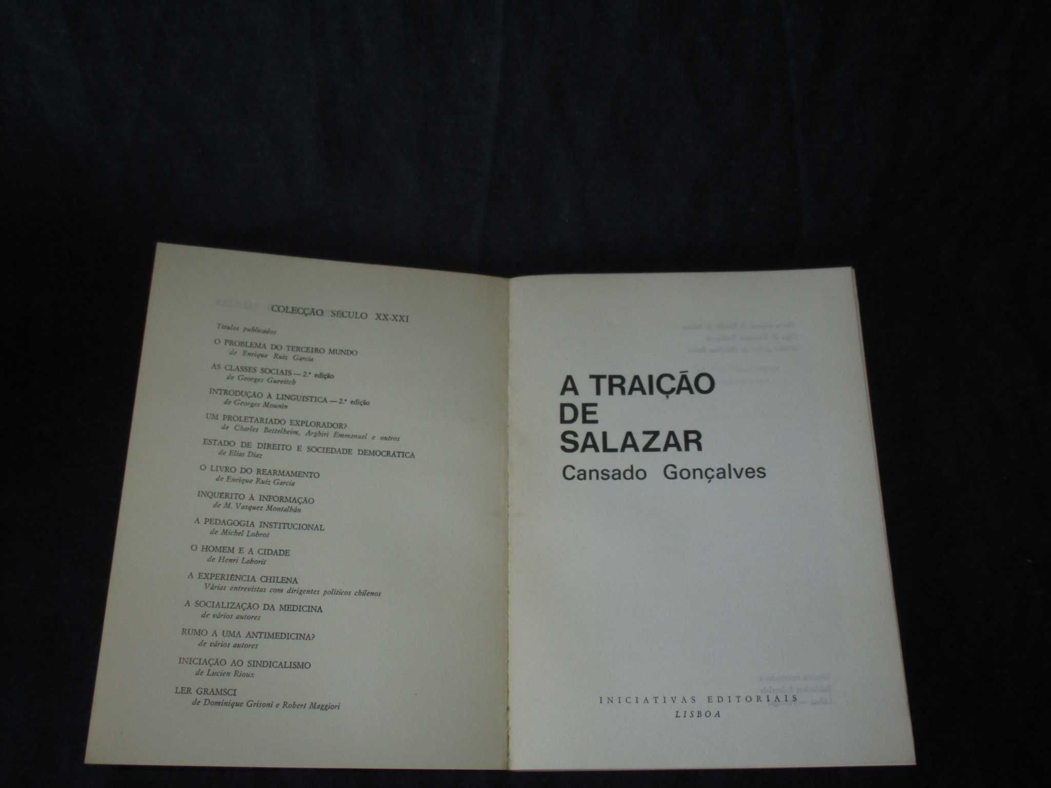 Livro A Traição de Salazar Cansado Gonçalves