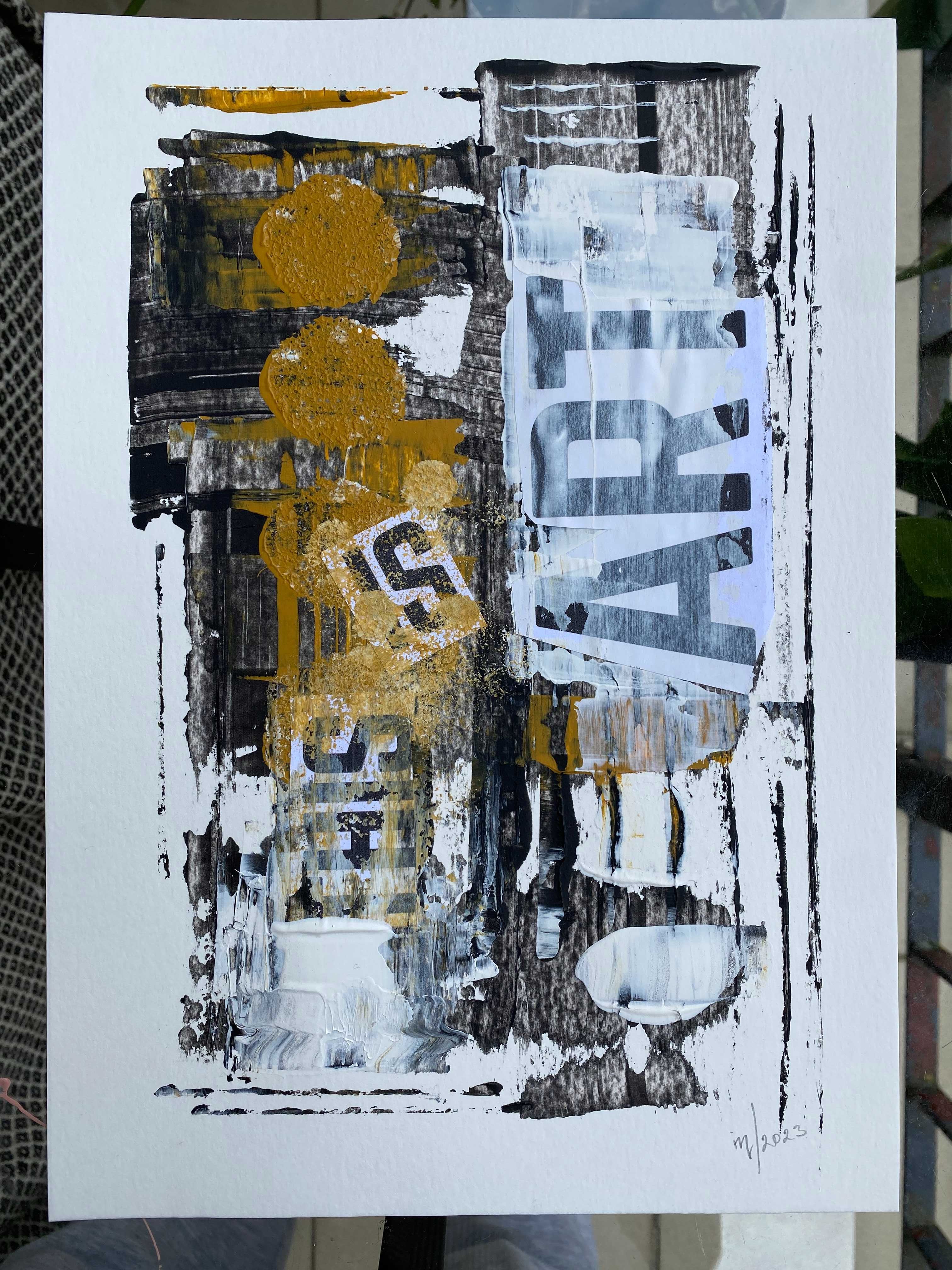 Abstrakcja. Akryl na papierze. 21X29,7 cm