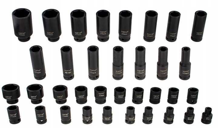 Zestaw Nasadek Udarowych 8-32 Nasadki Udarowe 1/2 Udar 35 Elementów